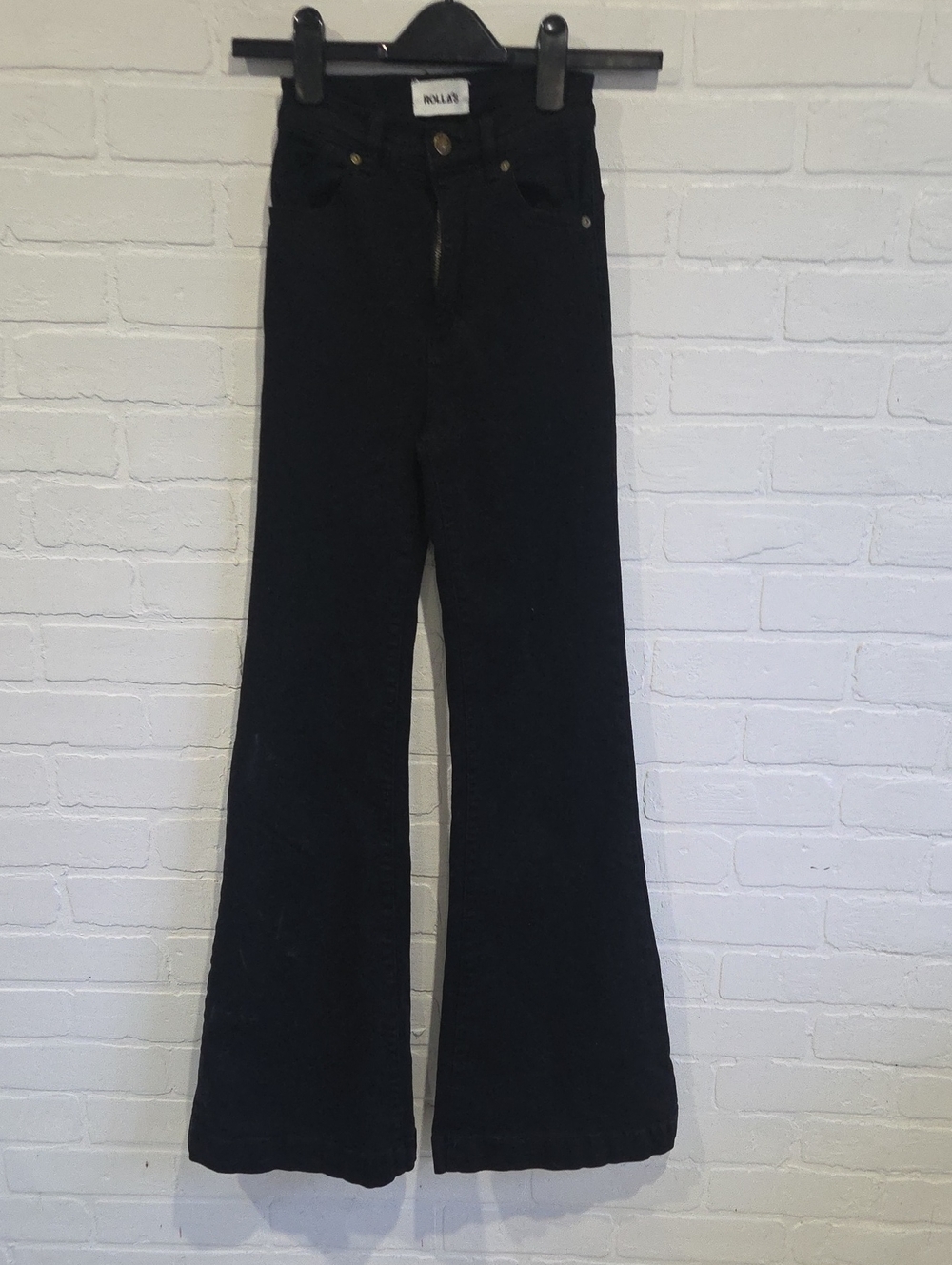 ROLLA'S Black High-Rise Wide Leg Jeans